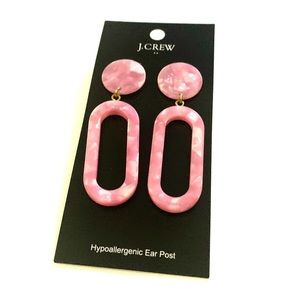J. Crew Pink Tortoise Statement Earrings - NWT